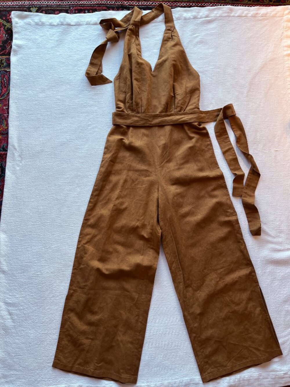 Luxe Provence Linen-Cotton Jumpsuit, M, Made in France, NWT
